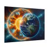 Planets Earth and Sun in Space Poster