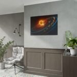 Vibrant Depiction of Solar System in Horizontal Format Poster - Image 15