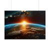 101875-506.jpg Beauty of Celestial Sunrise Over Earth Poster