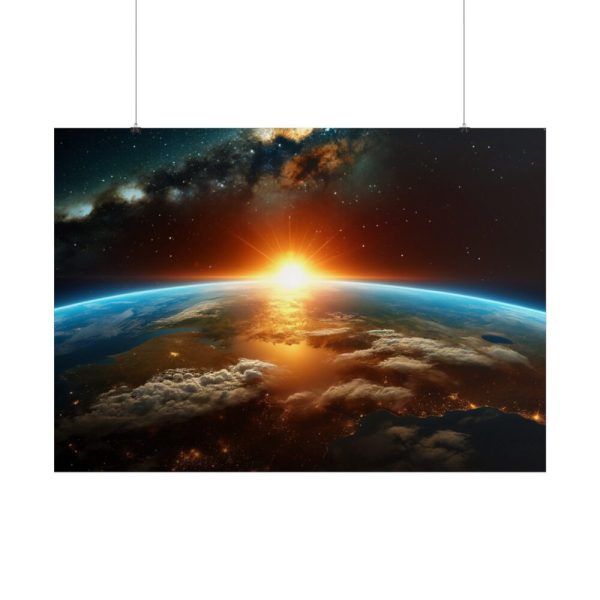 101875-506.jpg Beauty of Celestial Sunrise Over Earth Poster