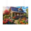 101875-51.jpg Flower Garden With Cottage Poster