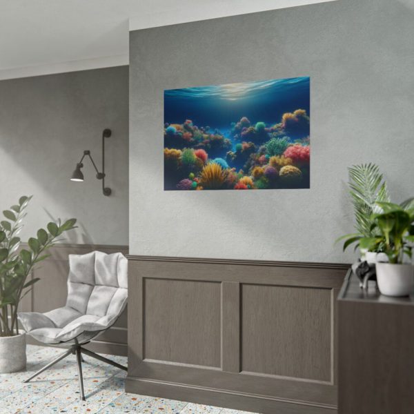 101875-69.jpg Colorful Coral in the Deep Blue Ocean Poster