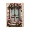 101894-105.jpg Old Door And Pink Roses Poster