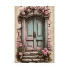 101894-106.jpg Old Door And Pink Roses Poster