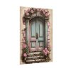 101894-107.jpg Old Door And Pink Roses Poster