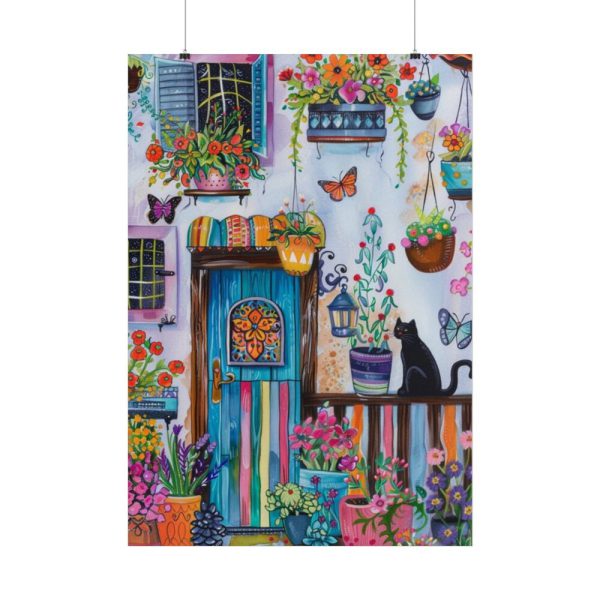 101894-111.jpg Whimsical Flowery Door Art Print Poster