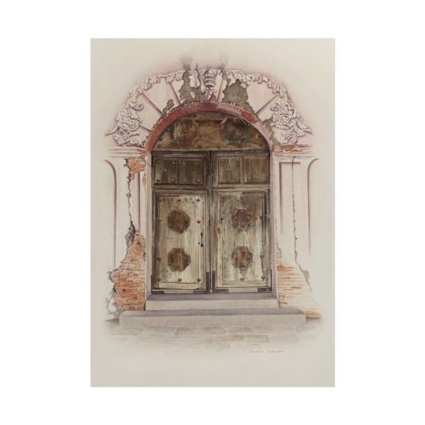 Doorway and Wall Painting by Juanita Donahoo Poster