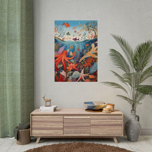 101894-63.jpg Colorful Underwater Scene Art Print Poster
