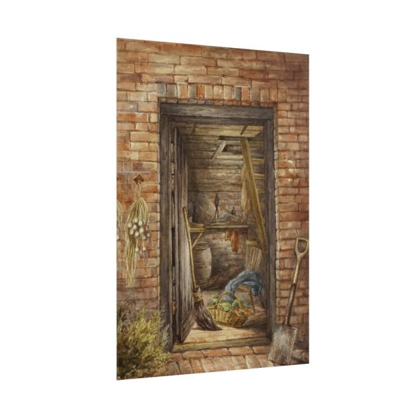 101894-72.jpg Brick Wall with Open Door and Shovel by Elizabeth Murray Poster