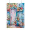 Whimsical Door With Garden of Potted Plants Poster
