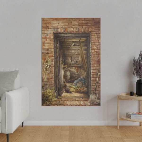 82237-14.jpg Brick Wall with Open Door and Shovel by Elizabeth Murray Standard Canvas