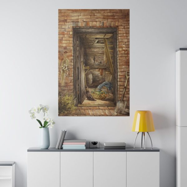 82237-15.jpg Brick Wall with Open Door and Shovel by Elizabeth Murray Standard Canvas
