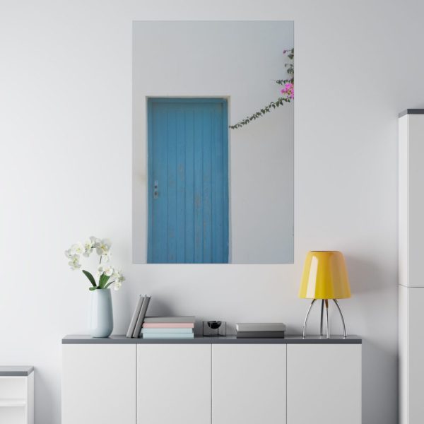 82237-27.jpg Blue Door at Santorini, Greece Standard Canvas