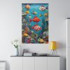 82237-3.jpg Whimsical Assortment Of Marine Life Standard Canvas