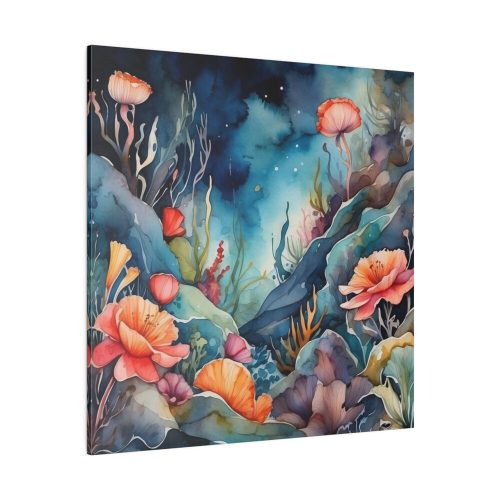 Watercolor Deep Sea Art Print Standard Canvas