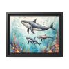 88280-10.jpg Watercolor Whales Under The Sea Framed Canvas