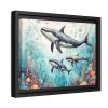 88280-11.jpg Watercolor Whales Under The Sea Framed Canvas