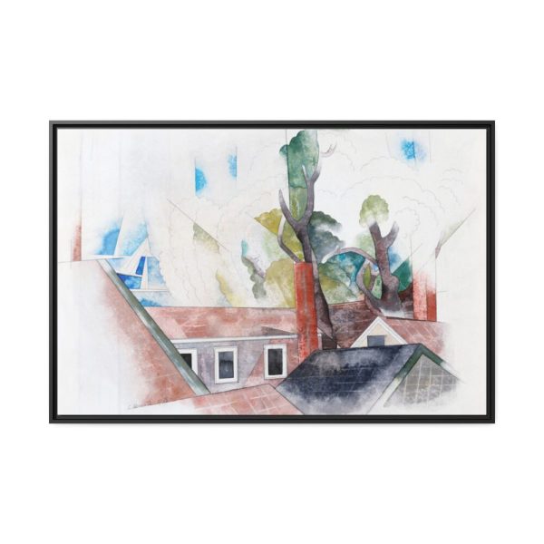 Rooftops and Trees by Charles Demuth Framed Canvas