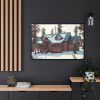 88289-124.jpg Snow Covered Log Cabin in the Forest Framed Canvas