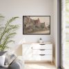 88289-13.jpg Thatched Cottage with Barn Adjoining Framed Canvas