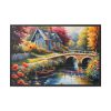 Cottage By A River Framed Canvas