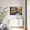 Cottage By A River Framed Canvas