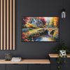 Cottage By A River Framed Canvas