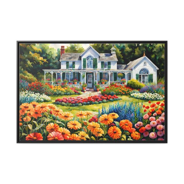88289-141.jpg Country Cottage Garden Framed Canvas