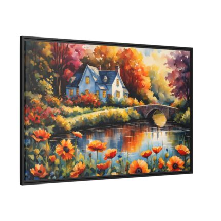 Riverside Cottage Framed Canvas