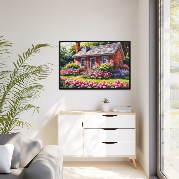 88289-158.jpg Cottage Garden Pink Flowers Framed Canvas