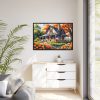 88289-163.jpg Old Fashioned Rustic Cottage in a Flower Garden Framed Canvas