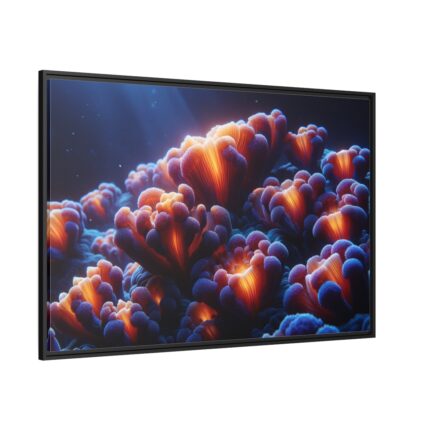 Vibrant and Dynamic Texture of Marine Corals Framed Canvas