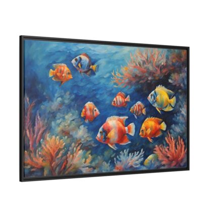 Tropical Fish And Coral Framed Canvas