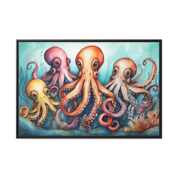 88289-206.jpg Cute Art Of Cartoon Octopuses Framed Canvas