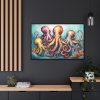 88289-209.jpg Cute Art Of Cartoon Octopuses Framed Canvas