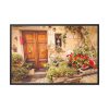 88289-216.jpg Wooden Door With Flowers in The Front Framed Canvas