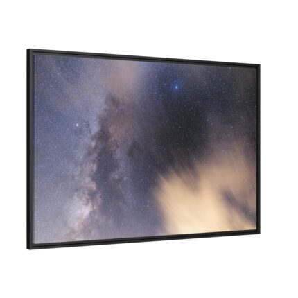 Blue Starry Night Sky Framed Canvas