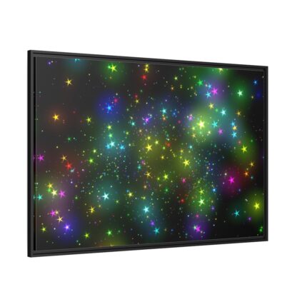 Star With Multicolor Lights Framed Canvas