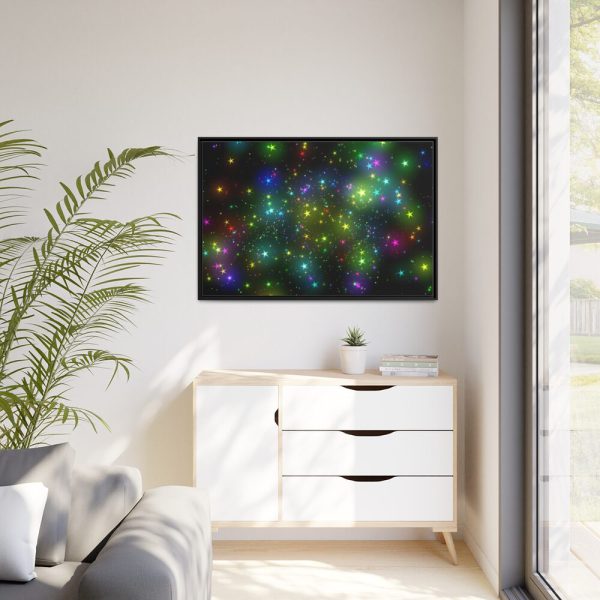 88289-303.jpg Star With Multicolor Lights Framed Canvas