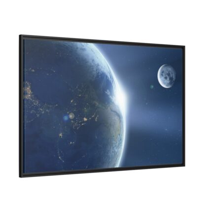 Earth Moon Ache Sunrise Framed Canvas