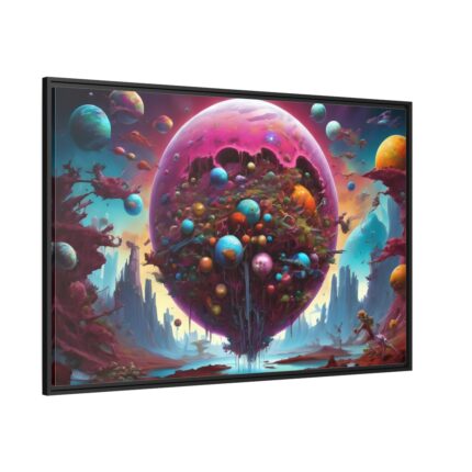 Planet Surreal World Fantasy Framed Canvas