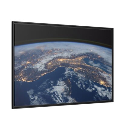 Earth in Space Framed Canvas