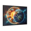 88289-390.jpg Planets Earth and Sun in Space Framed Canvas