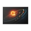 Vibrant Depiction of Solar System in Horizontal Format Framed Canvas