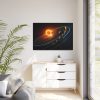 Vibrant Depiction of Solar System in Horizontal Format Framed Canvas