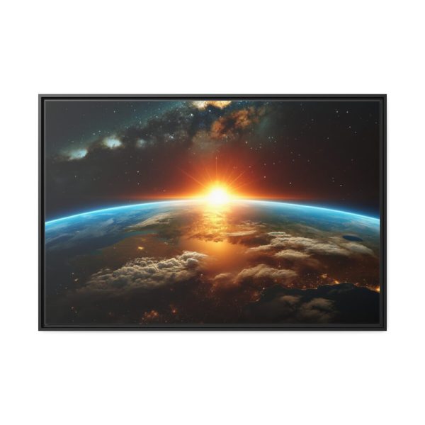 88289-401.jpg Beauty of Celestial Sunrise Over Earth Framed Canvas
