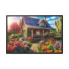 88289-56.jpg Flower Garden With Cottage Framed Canvas