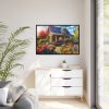 88289-58.jpg Flower Garden With Cottage Framed Canvas