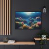 88289-74.jpg Colorful Coral in the Deep Blue Ocean Framed Canvas