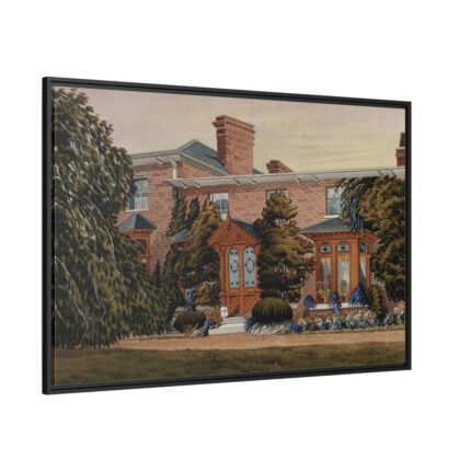 Victorian Villa Seen From the Front Framed Canvas